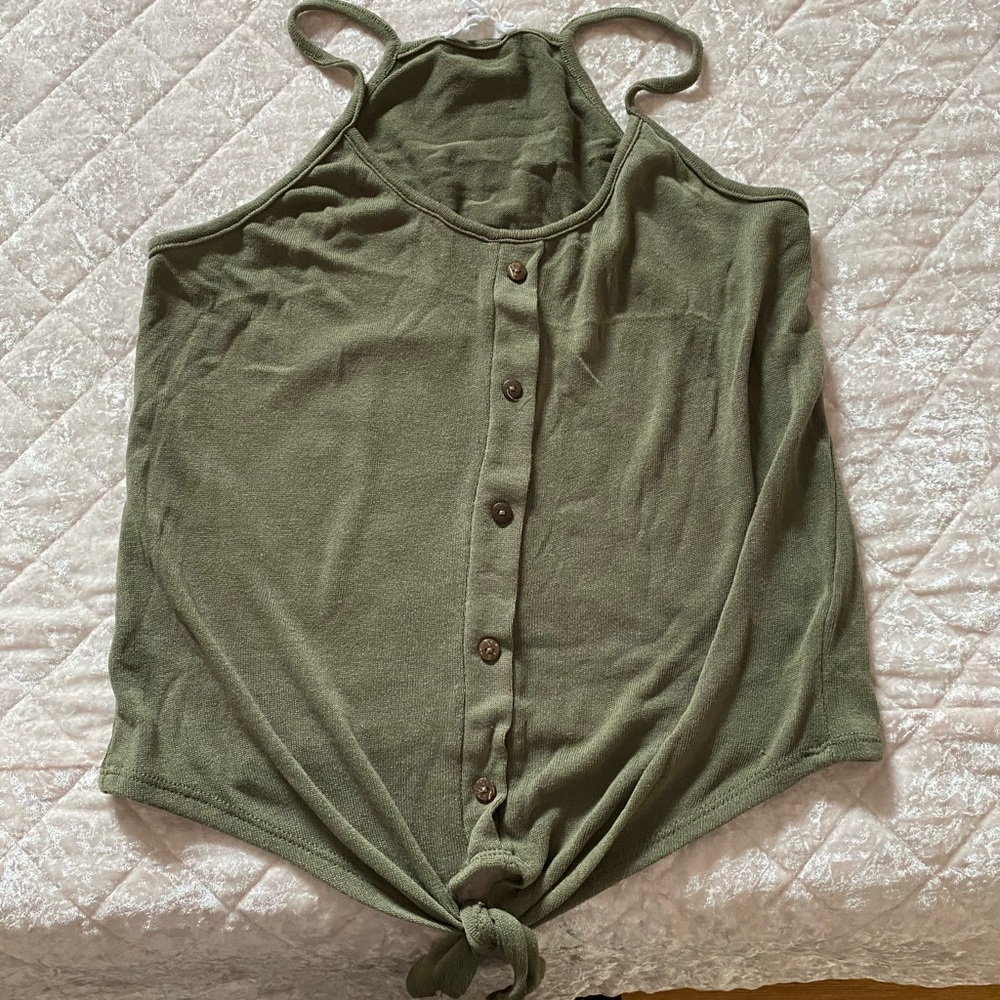 Tie front tank top
